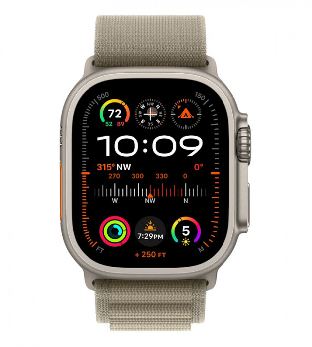 Умные часы Apple Watch Ultra 2 49mm GPS + Cellular Titanium Case with Olive Alpine Loop | Фото 2 из 3