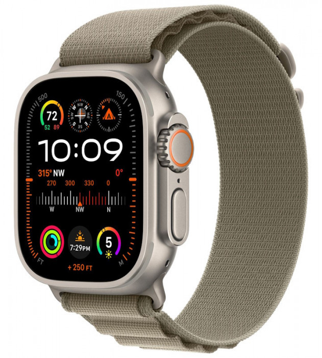 Умные часы Apple Watch Ultra 2 49mm GPS + Cellular Titanium Case with Olive Alpine Loop | Фото 3 из 3