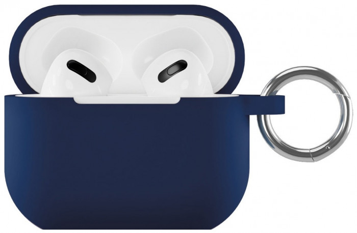 Чехол силиконовый VLP Soft Touch, с кольцом, для AirPods (3rd generation), темно-синий | Фото 1 из 3
