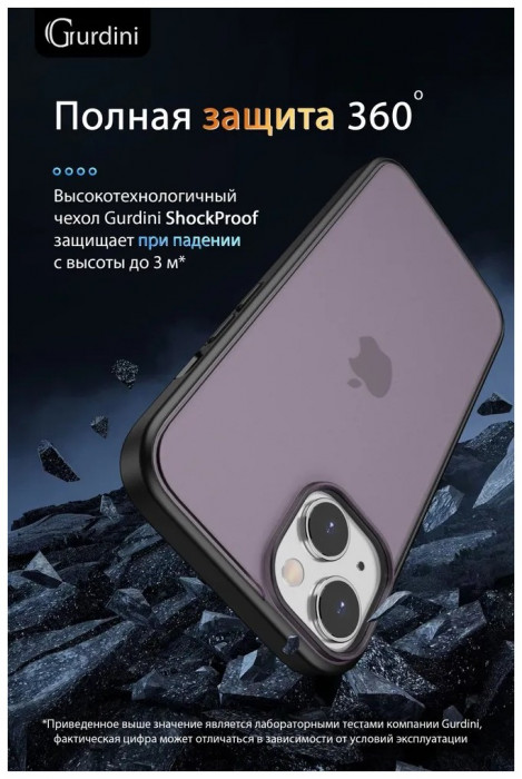 Чехол-накладка Gurdini Shockproof Case для iPhone 14/13 Фиолетовый (Purple) | Фото 7 из 12