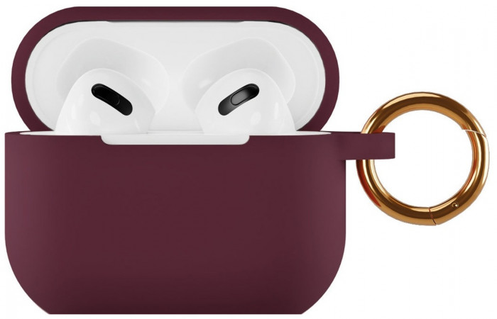 Чехол силиконовый VLP Soft Touch, с кольцом, для AirPods (3rd generation), марсала | Фото 1 из 3