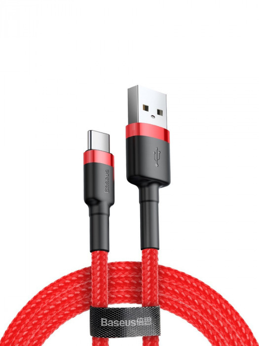Кабель Baseus cafule Cable USB For Type-C 3A 1M Красный (CATKLF-B09) | Фото 1 из 3