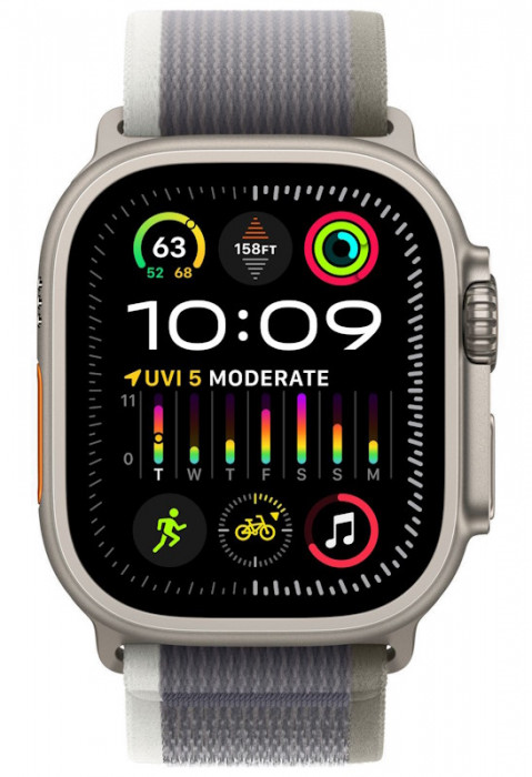 Умные часы Apple Watch Ultra 2 49mm GPS + Cellular Titanium Case with Green/Gray Trail Loop | Фото 2 из 3