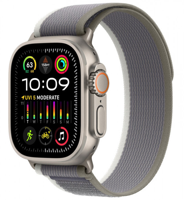 Умные часы Apple Watch Ultra 2 49mm GPS + Cellular Titanium Case with Green/Gray Trail Loop | Фото 3 из 3