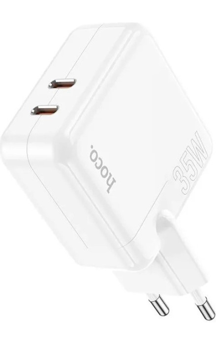 Сетевое зарядное устройство HOCO C110A 2xType-C PD35W Белый | Фото 3 из 3