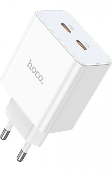 Сетевое зарядное устройство HOCO C108A 2xType-C PD35W Белый | Фото 1 из 2
