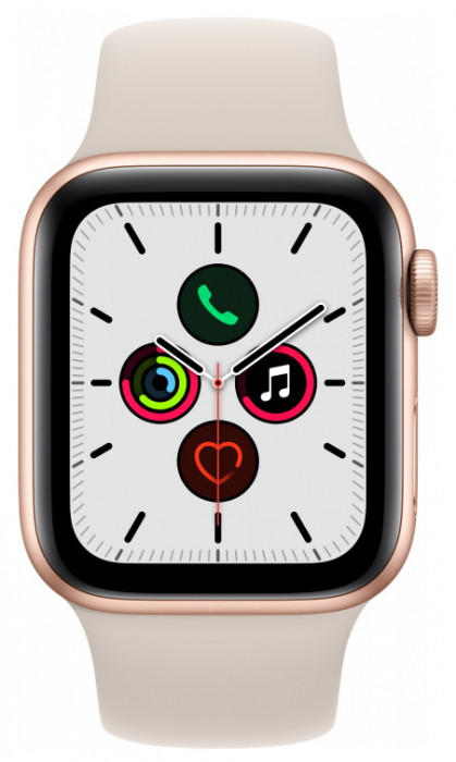 Умные часы Apple Watch SE GPS 44mm Aluminum Case with Sport Band Золотистый/Сияющая звезда | Фото 2 из 3