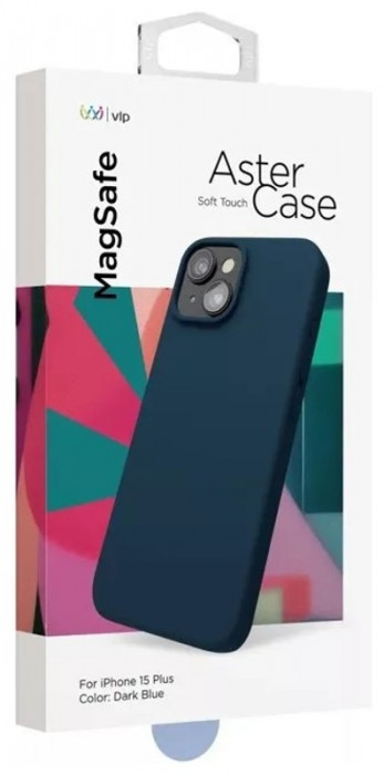 Чехол защитный VLP Aster Case с MagSafe для iPhone 15 Plus темно-синий | Фото 2 из 4