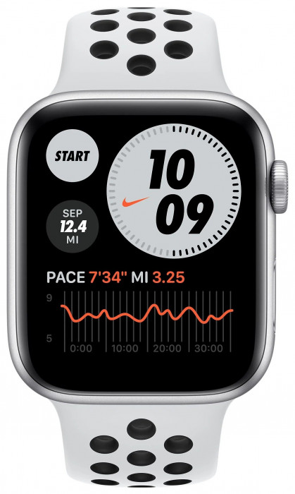 Умные часы Apple Watch SE GPS 40mm Aluminum Case with Nike Sport Band Серебристый/чистая платина/черный | Фото 2 из 4