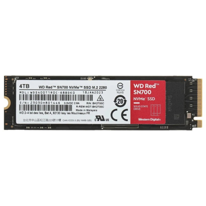 Накопитель SSD 4Tb WD Red SN700 (WDS400T1R0C) | Фото 1 из 1