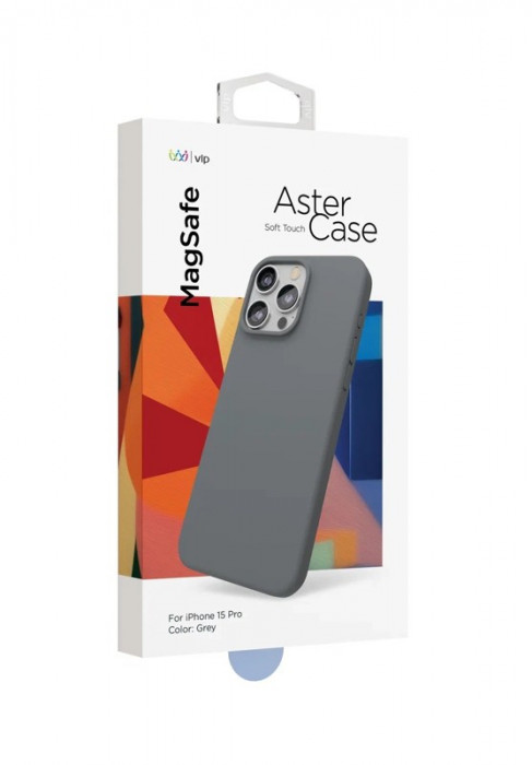 Чехол защитный VLP Aster Case с MagSafe для iPhone 15 Pro серый | Фото 3 из 4