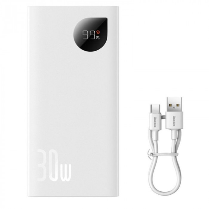 Внешний аккумулятор Baseus Adaman2 10000mAh 30W White (PPAD040002) | Фото 3 из 4