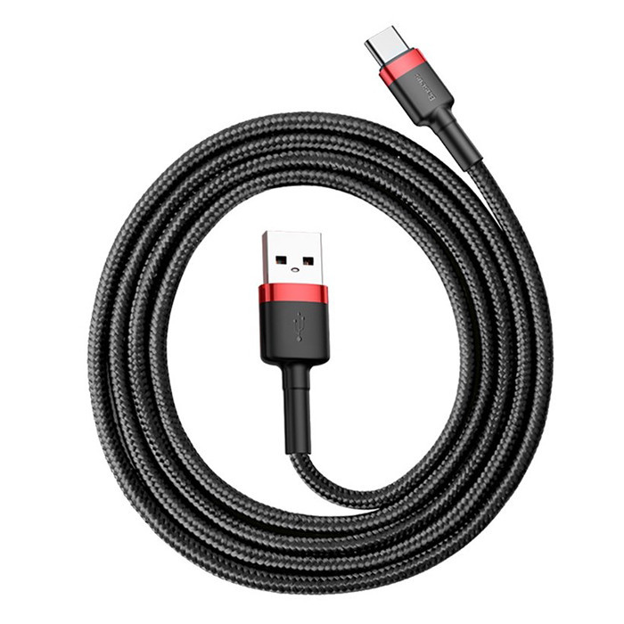 Кабель Baseus cafule Cable USB For Type-C 3A 1M Черный (CATKLF-B91) | Фото 2 из 2