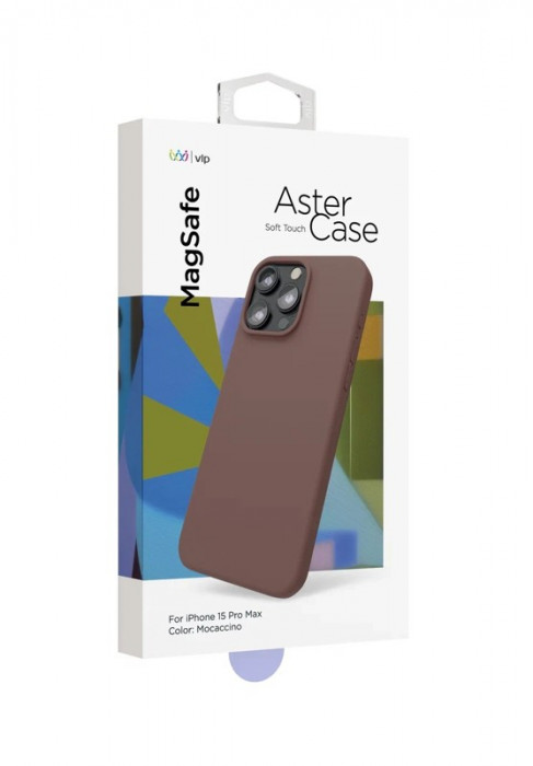 Чехол защитный VLP Aster Case с MagSafe для iPhone 15 Pro Max моккачино | Фото 2 из 4