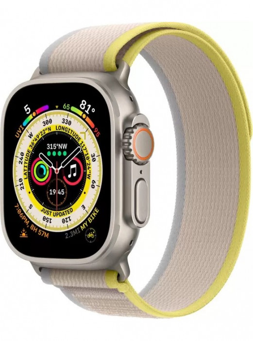 Умные часы Apple Watch Ultra 49mm GPS + Cellular Titanium Case with Yellow/Beige Trail Loop | Фото 1 из 4