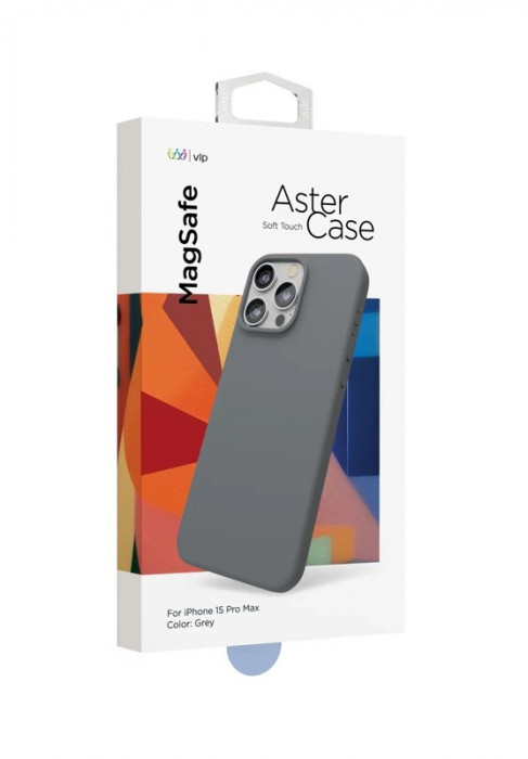 Чехол защитный VLP Aster Case с MagSafe для iPhone 15 Pro Max серый | Фото 3 из 4
