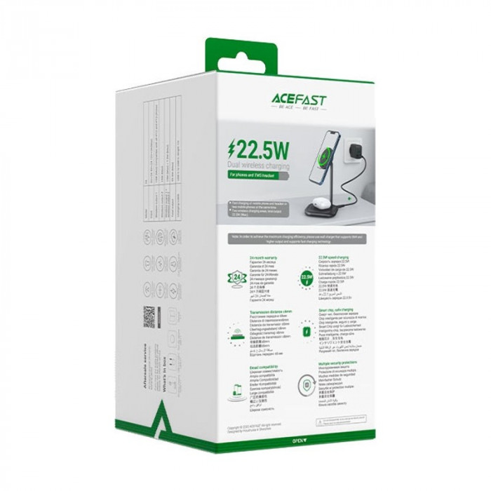 Беспроводное зарядное устройство ACEFAST E6 2 in 1 22.5W Черный | Фото 5 из 6