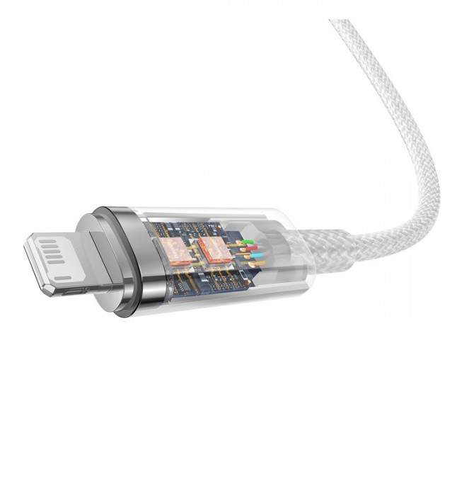 Кабель Baseus Explorer Series Fast Charging Cable with Smart Temperature Control USB to Apple Lightning 2.4A 1m (CATS010002) Белый | Фото 3 из 6