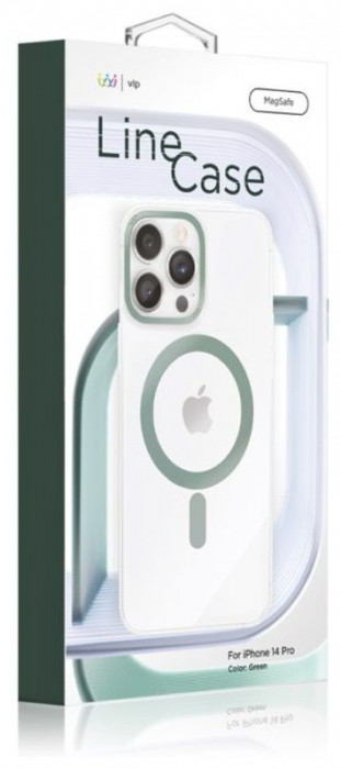 Чехол защитный VLP Line case с MagSafe для iPhone 14 Pro зеленый | Фото 2 из 4