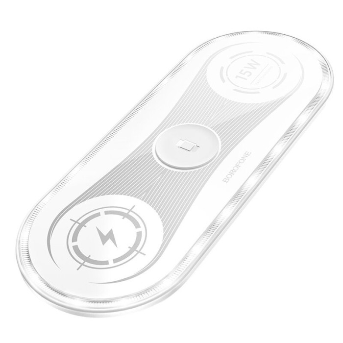 Беспроводная зарядная станция Borofone, BQ14,2.5A, 3 in 1 , Белый | Фото 2 из 2