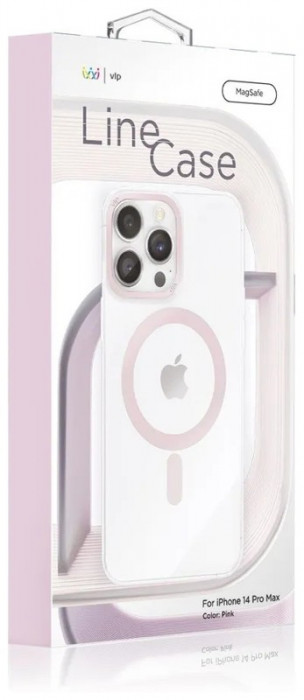 Чехол защитный VLP Line case с MagSafe для iPhone 14 Pro Мах розовый | Фото 2 из 4