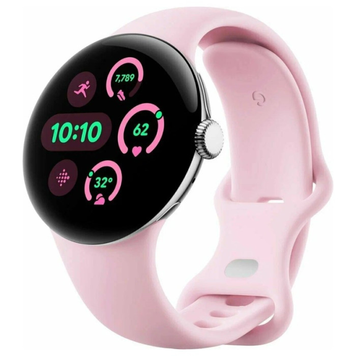 Умные часы Google Pixel Watch 3 41mm Wi-Fi + Cellular Серебряный (Polished Silver/Rose Quartz) | Фото 1 из 1