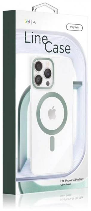 Чехол защитный VLP Line case с MagSafe для iPhone 14 Pro Мах зеленый | Фото 2 из 4