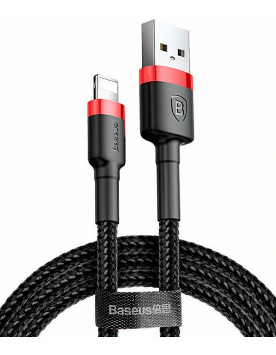 Кабель USB - Lightning Baseus cafule Cable 2.4A 1 метр - Красный (CALKLF-B19) | Фото 3 из 4