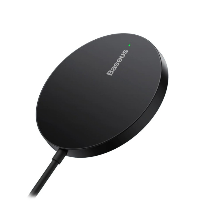 Магнитное беспроводное зарядное устройство Baseus Simple Mini3 Magnetic Wireless Charger 15W Черное (CCJJ040001) | Фото 1 из 4