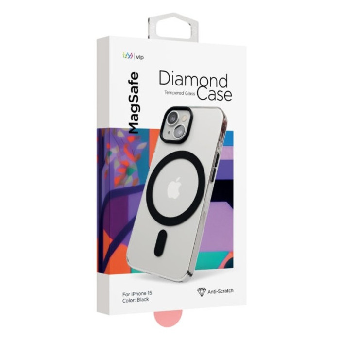Чехол защитный VLP Diamond Case с MagSafe для iPhone 15/14 Черный | Фото 3 из 3