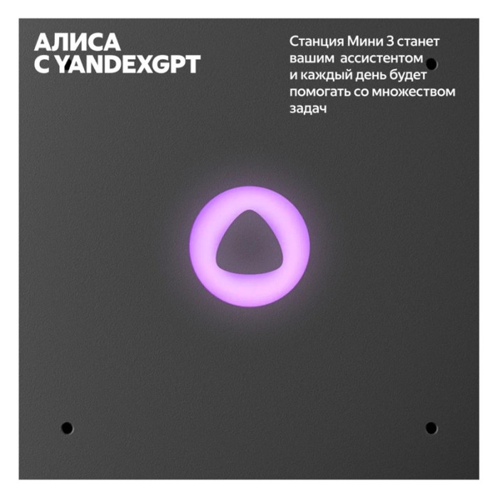 Умная колонка Яндекс Станция Мини 3 с Алисой на YaGPT Черный (Black) | Фото 4 из 9
