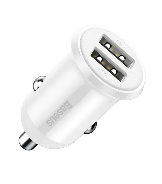 Автомобильное зарядное устройство Baseus Grain Pro 24W 2USB Белый | Фото 7 из 7