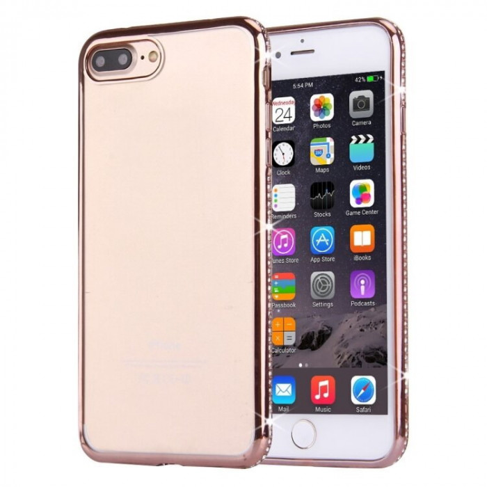 Чехол-накладка силиконовая для iPhone 7+ с зеркальной рамкой | Фото 1 из 2