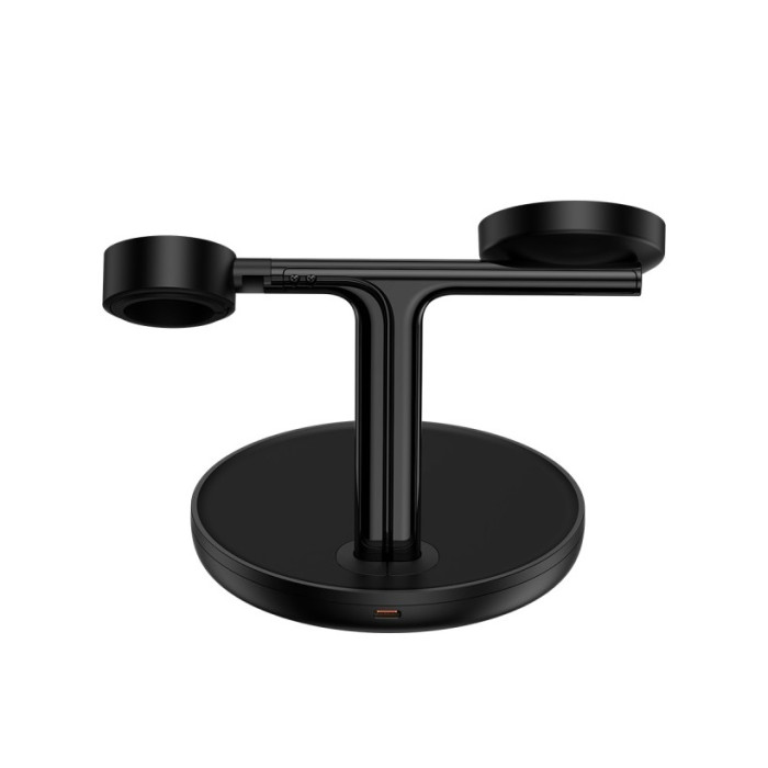 Беспроводное зарядное устройство Baseus Swan 3в1 Wireless Magnetic Charging Bracket 20W Universal Черный (WXTE000101) | Фото 2 из 4