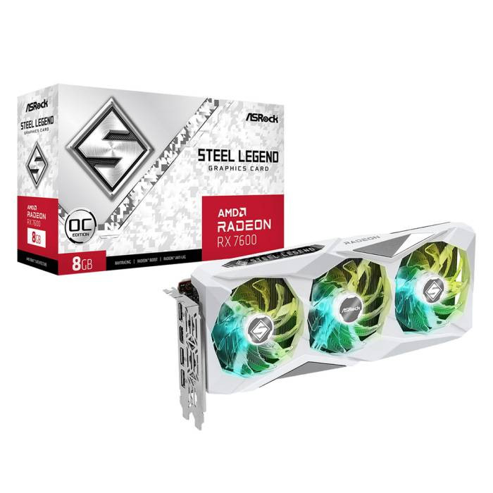 Видеокарта ASRock (RX7600 SL 8GO) Radeon RX 7600 Steel Legend 8GB OC | Фото 1 из 1