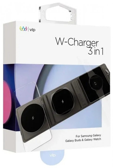 Беспроводное зарядное устройство VLP W-Charger для Samsung, Galaxy Buds, Galaxy Watch черное | Фото 3 из 5