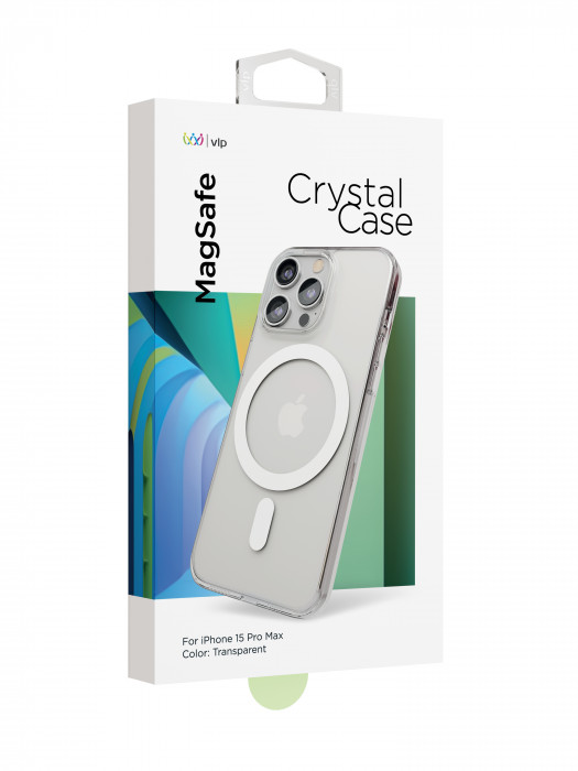 Чехол защитный VLP Crystal case с MagSafe для iPhone 15 Pro Max прозрачный | Фото 2 из 3