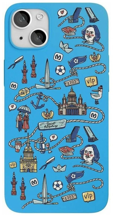 Чехол защитный VLP Art Collection iPhone 13 Санкт-Петербург голубой | Фото 1 из 2