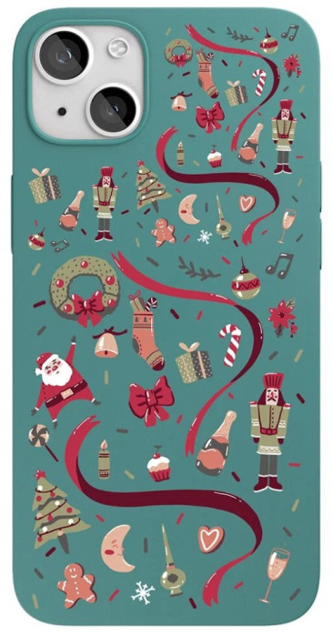 Чехол защитный VLP Art Collection iPhone 13 Winter темно-зеленый | Фото 2 из 2