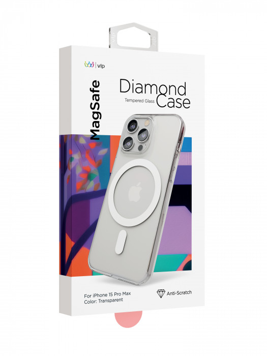 Чехол защитный VLP Diamond Case с MagSafe для iPhone 15 Pro Max прозрачный | Фото 2 из 3