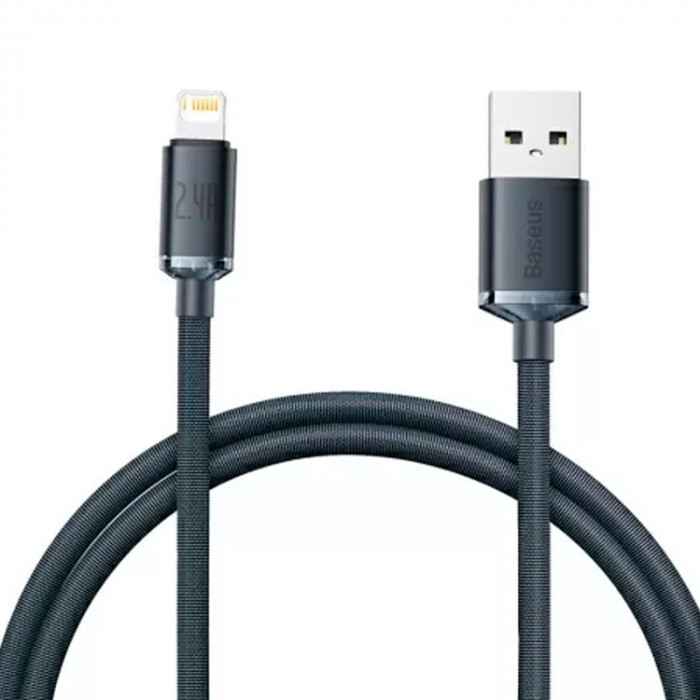 Кабель Baseus Crystal Shine Series USB - Lightning 1.2m Черный CAJY000001 | Фото 2 из 3