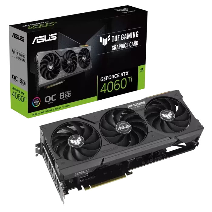 Видеокарта ASUS (TUF-RTX4060TI-O8G-GAMING) GeForce RTX 4060 TI 8GB TUF GAMING OC 90YV0J50-M0NA00 | Фото 1 из 1