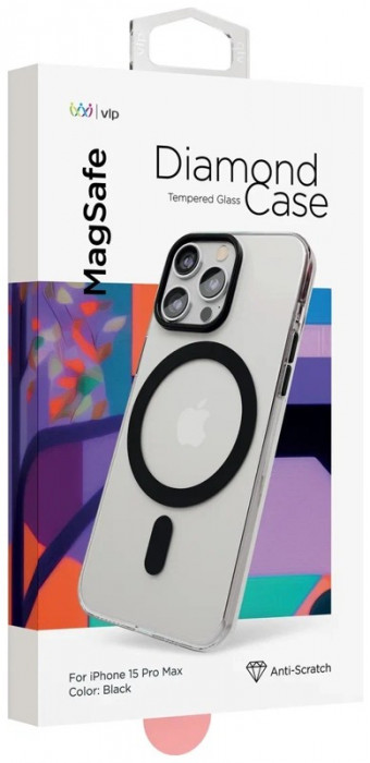 Чехол защитный VLP Diamond Case с MagSafe для iPhone 15 Pro Max черный | Фото 2 из 5