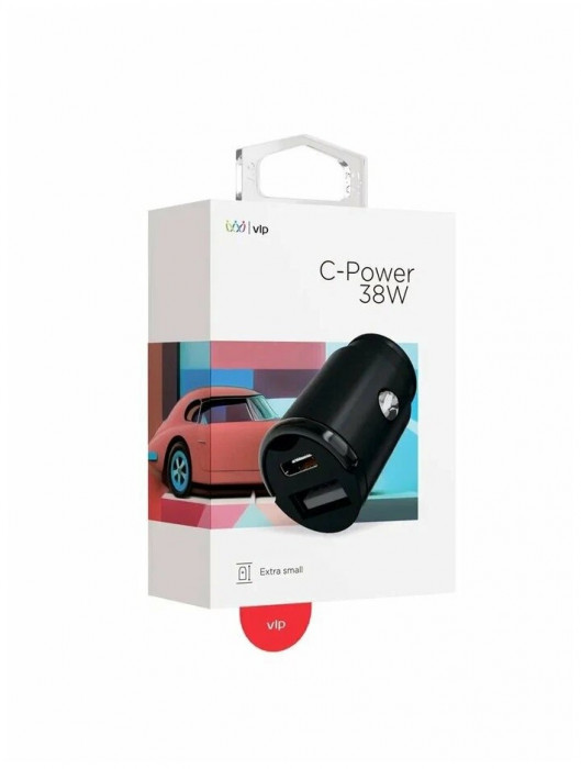 Автомобильное зарядное устройство VLP С-Power 38W USB-C+USB-A PD QC Черный | Фото 5 из 6