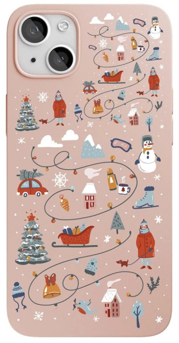 Чехол защитный VLP Art Collection iPhone 13 Winter светло-розовый | Фото 2 из 2