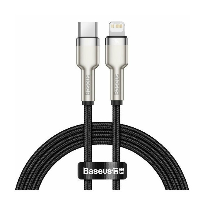 Кабель Baseus Cafule Series Metal Data Cable Type-C to Lightning PD 20W 2m Черный (CATLJK-B01) | Фото 2 из 3