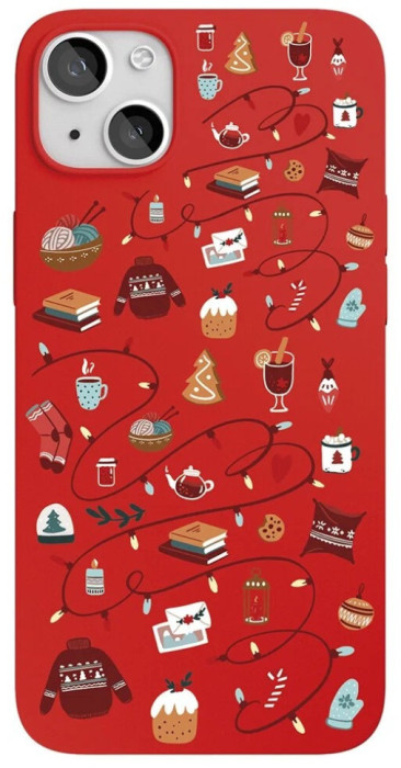Чехол защитный VLP Art Collection iPhone 13 Winter красный | Фото 2 из 2