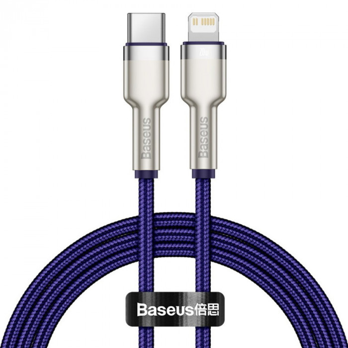Кабель Baseus Cafule Series Metal Data Cable Type-C to Lightning PD 20W 2m Фиолетовый (CATLJK-B05) | Фото 1 из 3