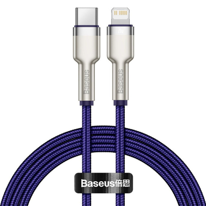Кабель Baseus Cafule Series Metal Data Cable Type-C to Lightning PD 20W 2m Фиолетовый (CATLJK-B05) | Фото 3 из 3