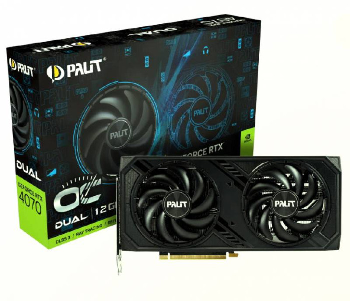 Видеокарта Palit (NED4070S19K9-1047D) GeForce RTX 4070 12GB DUAL OC | Фото 1 из 1